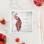 Red Peacock Vrijgezellenfeest Napkins Servet<br><div class="desc">Pas een uniek servet aan voor je trouwreceptie of vrijgezellenfeest gasten met een set van Red Peacock Vrijgezellenfeest Napkins. Het Napkin-ontwerp is voorzien van een elegante pauw tegen een kwetsbare foliage- en slijmachtergrond. Pas de bruidegom en de bruidnamen aan samen met de trouwdatum. Extra trouwbenodigdheden zijn ook beschikbaar bij dit...</div>
