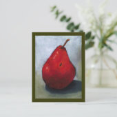 RED PEAR: OLIEPASTEL ART: FRUIT BRIEFKAART (Staand voorkant)