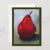 RED PEAR: OLIEPASTEL ART: FRUIT BRIEFKAART (Voorkant / Achterkant)