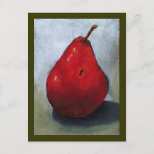 RED PEAR: OLIEPASTEL ART: FRUIT BRIEFKAART
