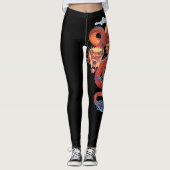 Red Pearl Chinese Dragon Leggings (Voorkant)