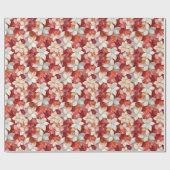 Red Pearl Peach Floral Cadeaupapier (Vlak)
