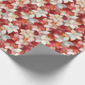 Red Pearl Peach Floral Cadeaupapier (Hoek)