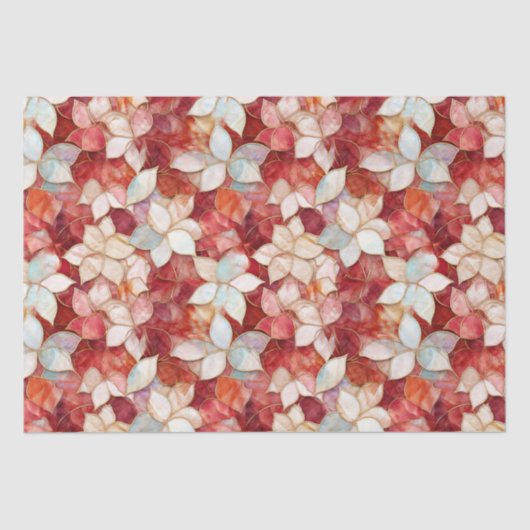Red Pearl Peach Floral Tissuepapier (Voorkant)