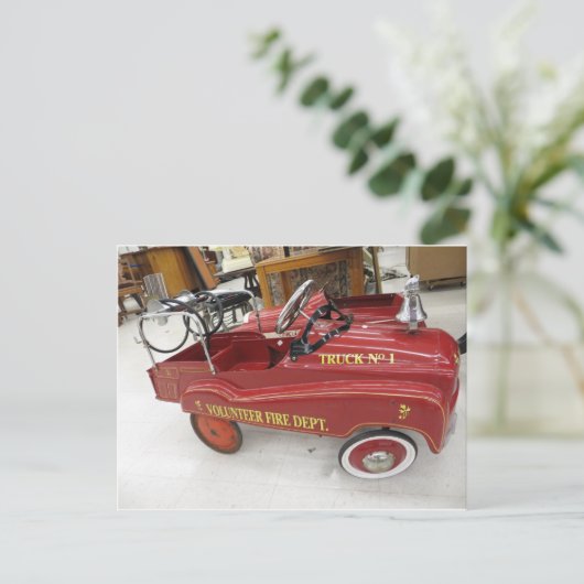 Red Pedal Car Briefkaart (Staand voorkant)