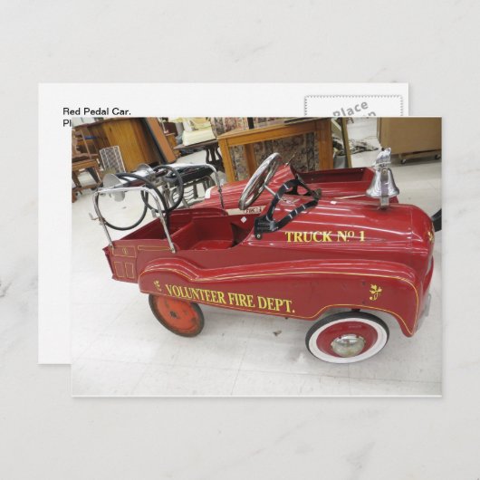 Red Pedal Car Briefkaart (Voorkant / Achterkant)