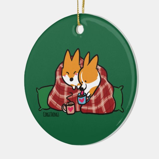 Red Pembroke Snuggle Corgi Ornament (Links)
