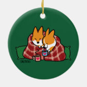 Red Pembroke Snuggle Corgi Ornament (Achterkant)