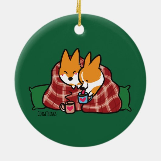 Red Pembroke Snuggle Corgi Ornament (Achterkant)