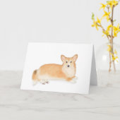 Red Pembroke Welsh corgi-blanco kaart (Gele Bloem)