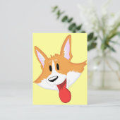 Red Pembroke Welsh Corgi Cartoon Briefkaart (Staand voorkant)