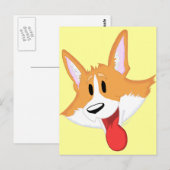 Red Pembroke Welsh Corgi Cartoon Briefkaart (Voorkant / Achterkant)