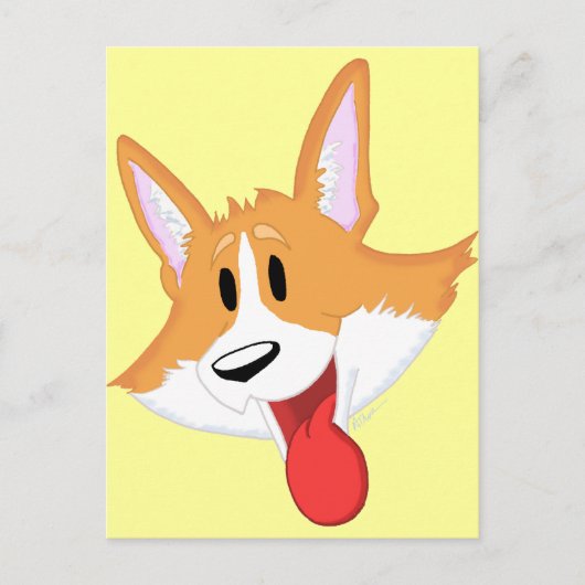 Red Pembroke Welsh Corgi Cartoon Briefkaart (Voorkant)