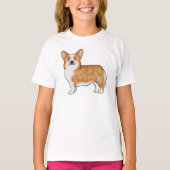 Red Pembroke Welsh Corgi Hondenras Art Design T-shirt (Voorkant)
