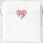 Red Pembroke Welsh Corgi Love Heart Pattern Pink Hart Sticker (Tas)