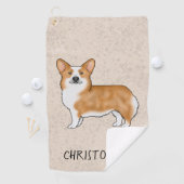 Red Pembroke Welsh Corgi Schattige Dog met aangepa Golfhanddoek (Insitu)