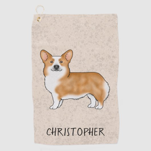 Red Pembroke Welsh Corgi Schattige Dog met aangepa Golfhanddoek (Voorkant)
