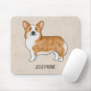 Red Pembroke Welsh Corgi Schattige Dog met aangepa Muismat