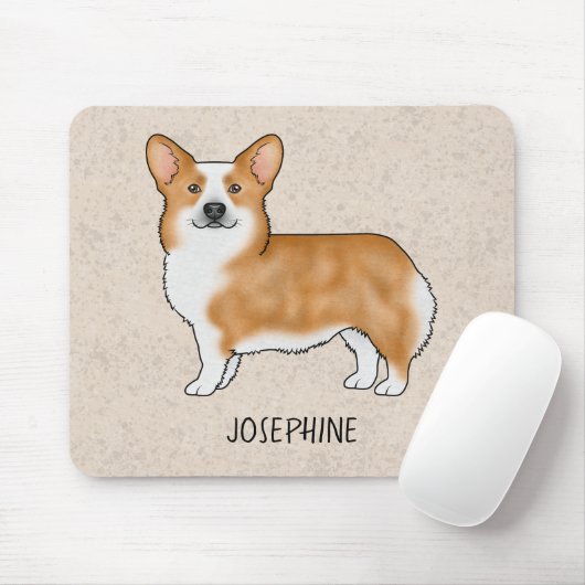 Red Pembroke Welsh Corgi Schattige Dog met aangepa Muismat (Met muis)