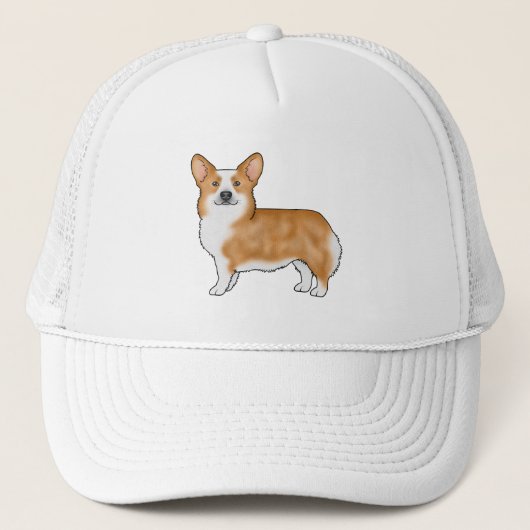 Red Pembroke Welsh Corgi Schattigee hondenillustra Trucker Pet (Voorkant)