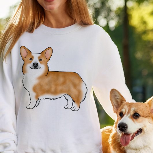 Red Pembroke Welsh Corgi Schattigee hondenillustra Trui