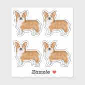 Red Pembroke Welsh Corgi Schattigee striphonden Sticker (Vel)