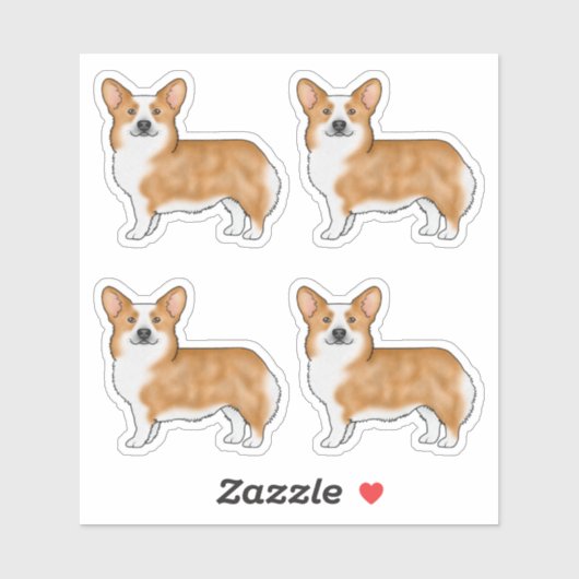 Red Pembroke Welsh Corgi Schattigee striphonden Sticker (Vel)