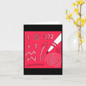 Red Pencil Kleurrijke Expressieve Digitale Kunst I Kaart (Gele Bloem)