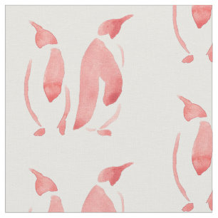 Red Penguin Fabric Stof