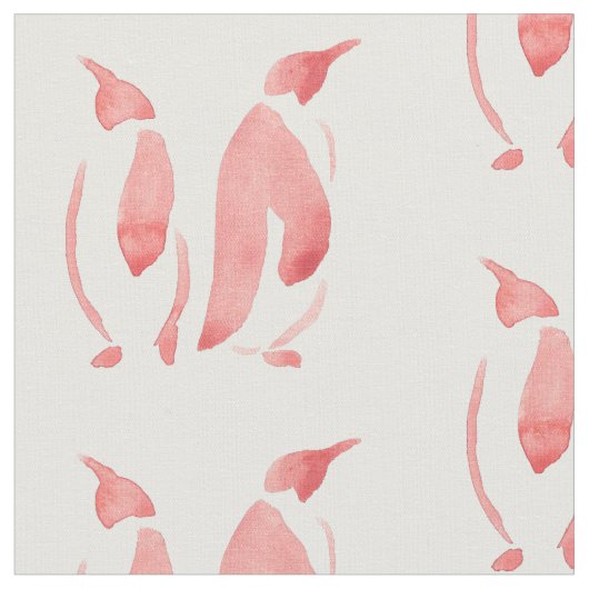 Red Penguin Fabric Stof (Close Up)