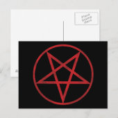 Red Pentagram Briefkaart (Voorkant / Achterkant)