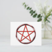 Red Pentagram Briefkaart (Staand voorkant)
