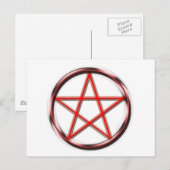 Red Pentagram Briefkaart (Voorkant / Achterkant)