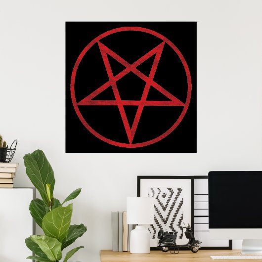 Red Pentagram Poster (Thuiskantoor)