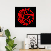Red Pentagram Poster (Thuiskantoor)