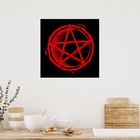 Red Pentagram Poster (Keuken)
