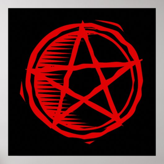 Red Pentagram Poster (Voorkant)