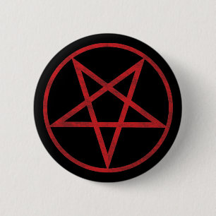 Red Pentagram Ronde Button 5,7 Cm