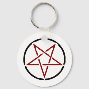 Red Pentagram Sleutelhanger