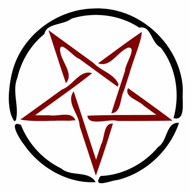 Red Pentagram Staand Fotobeeldje (Voorkant)