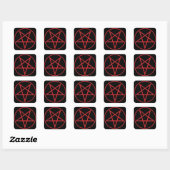Red Pentagram Vierkante Sticker (Vel)