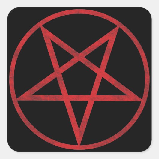 Red Pentagram Vierkante Sticker (Voorkant)