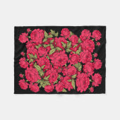 Red Peonies Fleece Deken (Voorkant (Horizontaal))