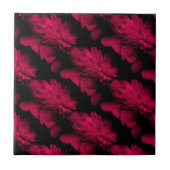 Red Peonies Floral Art Tile Tegeltje (Voorkant)