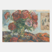 Red Peonies Flowers Paul Gaugin Art Inpakpapier Vel (Voorkant 2)
