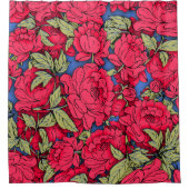 Red Peonies met gouden bladeren Douchegordijn (Voorkant)