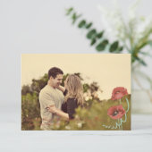 Red Peonies Wedding Save the Date Cards (Staand voorkant)