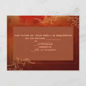 Red Peony Double Happines Chinese bruiloft RSVP Uitnodiging Briefkaart (Achterkant)