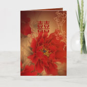 Red Peony Double Happiness Chinese bruiloft (Voorkant)