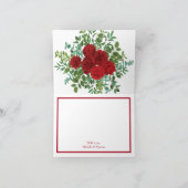 Red Peony en Roos Floral Weddenschap Bedankt kaart (Binnen)